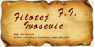 Filotej Ivošević vizit kartica